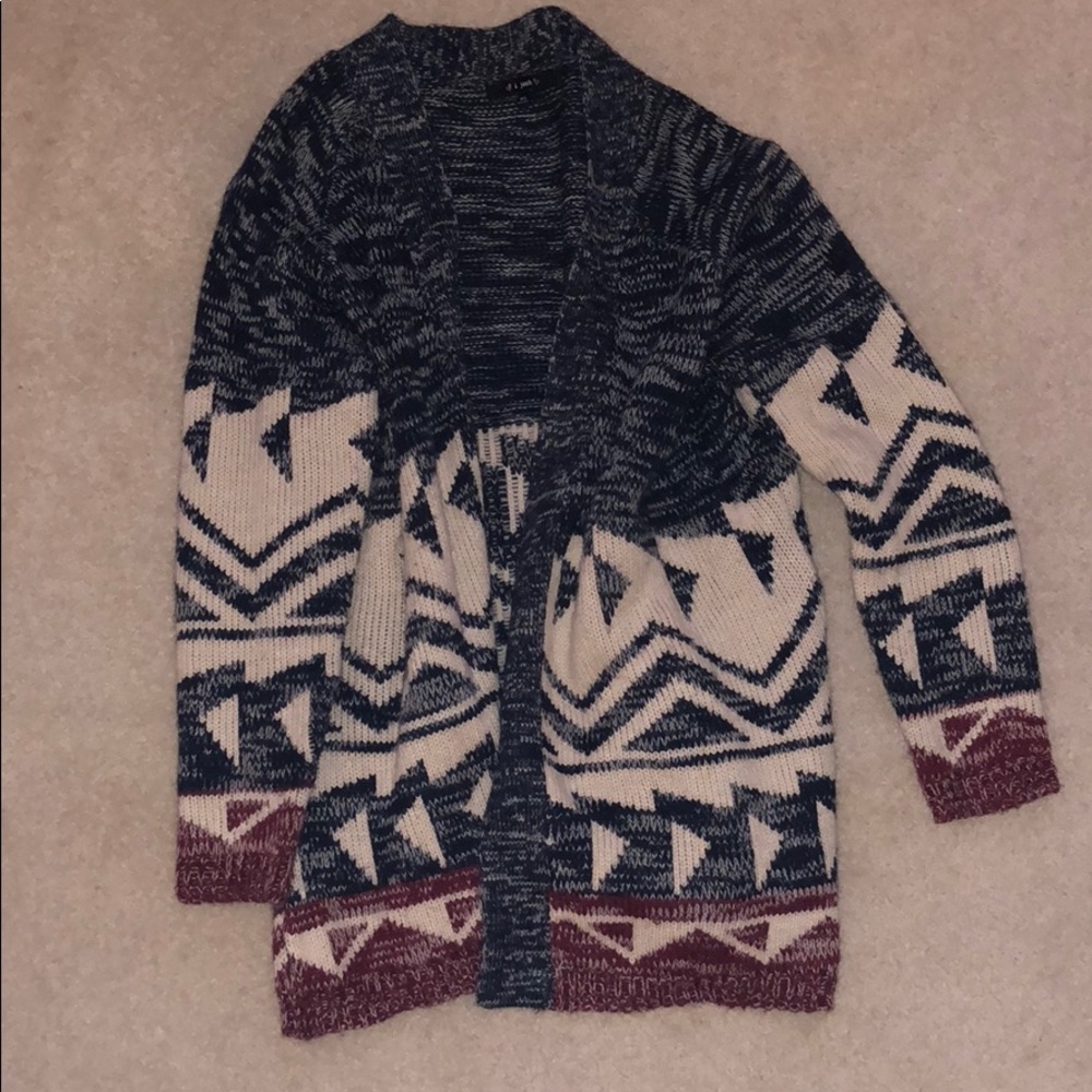Aztec print cardigan
